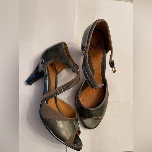 Sofft Shoes - Sofft Open Toe Heels Grey Women’s 6.5 Leather